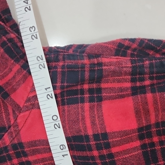 Arizona Jeans Mens red & black plaid Flannel Shirt. Large - Picture 4 of 8